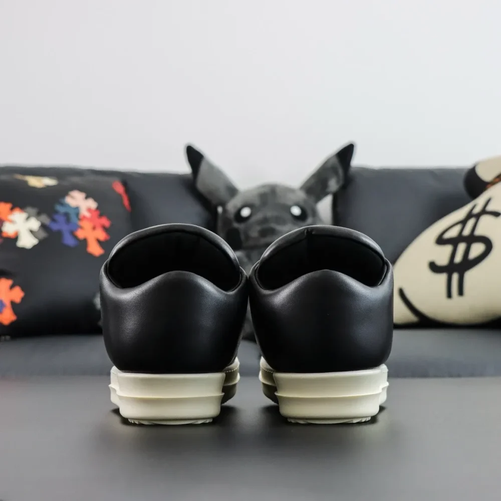 Rick Owens Main Line “Watermelon Head Style Bread Shoes In Black Leather With Thick Toe” Top Reps - etkick reps