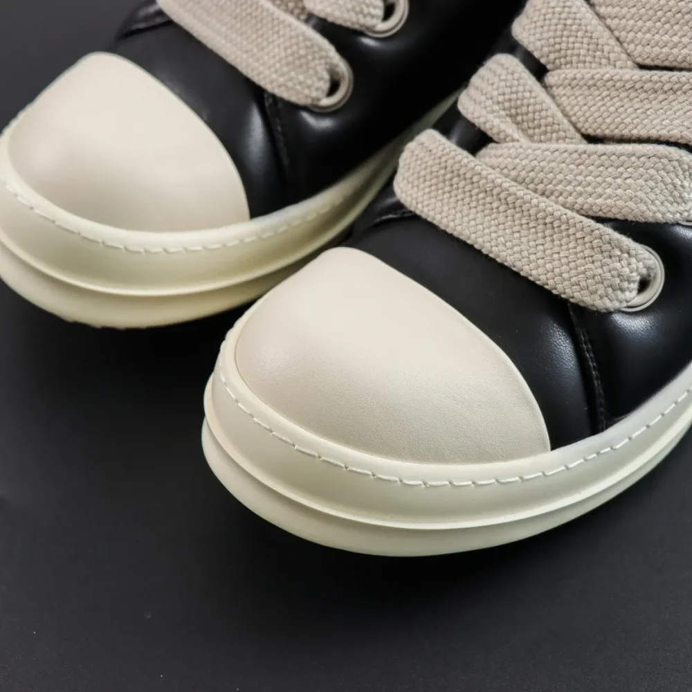 Rick Owens Main Line “Watermelon Head Style Bread Shoes In Black Leather With Thick Toe” Top Reps - etkick reps