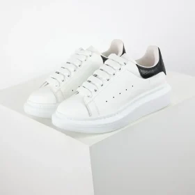 Alexander McQueen White Shoes "Black Crocodile Leather"