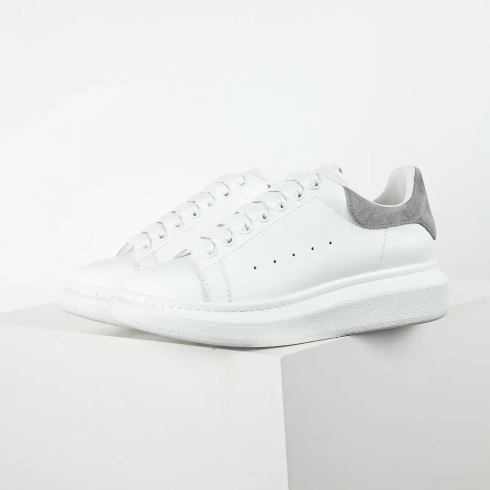 Alexander McQueen White Shoes “Gray Velvet Tail” - etkick reps