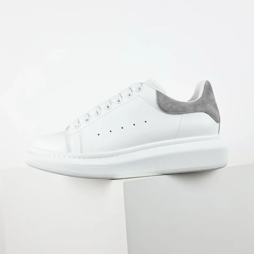 Alexander McQueen White Shoes “Gray Velvet Tail” - etkick reps