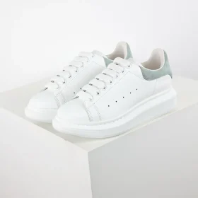 Alexander McQueen White Shoes "Mint Green"