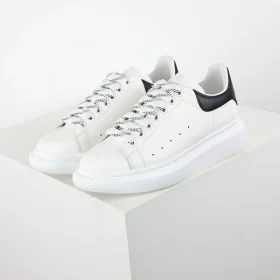 McQueen white shoes "Black Leather Tail"