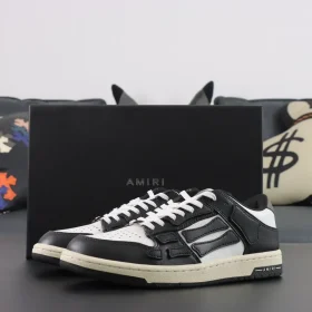 AMIRI Black & White Skel-Top Low-Sneaker Replica