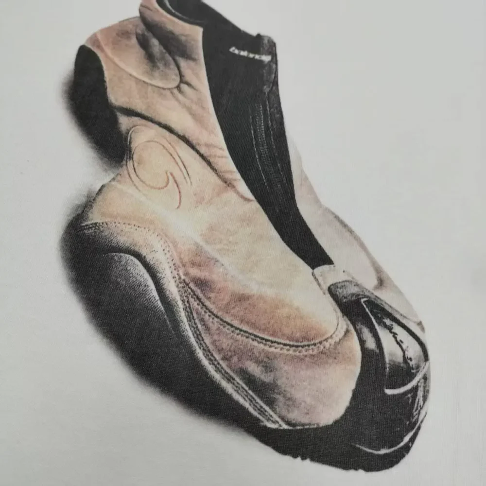 Balenciaga Shoes Front And Back Direct Print Short Sleeve T-Shirt Grey And White - Image 5