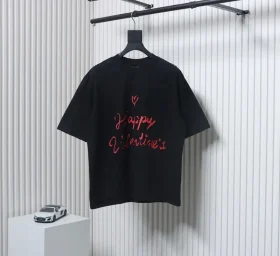 Balenciaga ripped T-shirt with Valentine's Day heart slogan