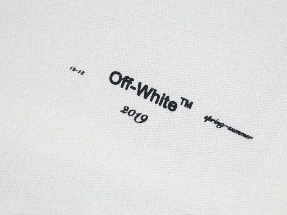 Off-White T-Shirt With Watercolor Oil Painting And Arrow Print - Image 7