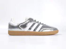 Adidas Samba OG Silver Metallic Cracked Leather Women
