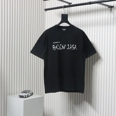 Balenciaga T-Shirt With Mottled Letter Flock Print - etkick reps