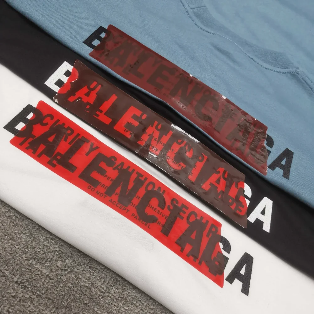 Balenciaga With Front And Back Logo Embroidery And Laminated Letter Logo Black T-Shirt - etkick reps