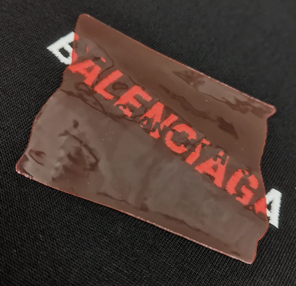 Balenciaga With Front And Back Logo Embroidery And Laminated Letter Logo Black T-Shirt - etkick reps