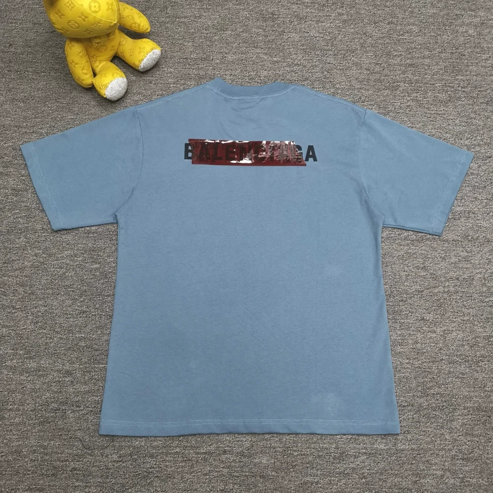 Balenciaga With Front And Back Logo Embroidery And Laminated Letter Logo Black T-Shirt - etkick reps