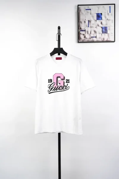 1921 Pink G Letter Printed Short Sleeve White - etkick reps