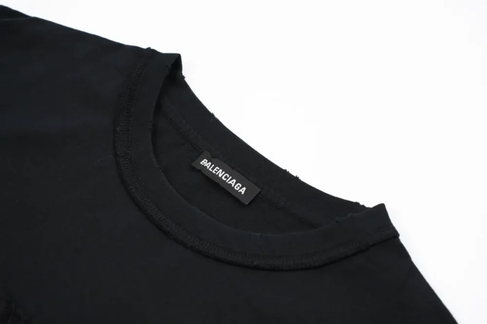Balenciaga Letter Patchwork With Destroyed Short Sleeves - etkick reps