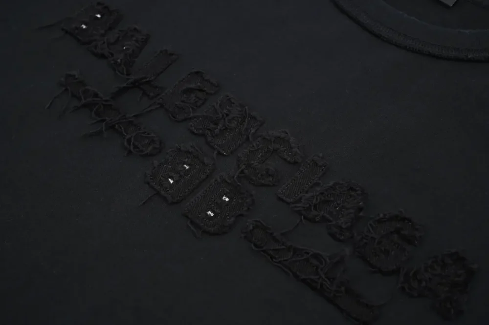 Balenciaga Letter Patchwork With Destroyed Short Sleeves - etkick reps