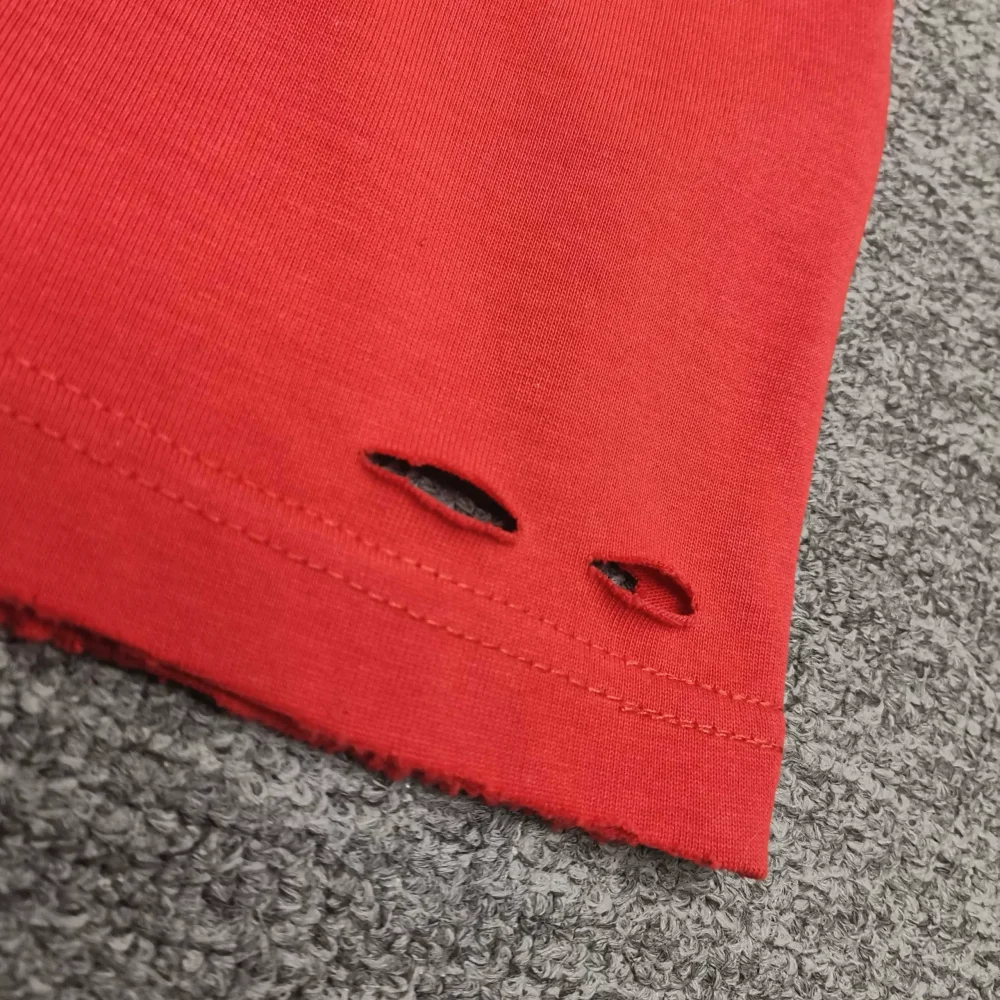 Balenciaga Short-Sleeved T-Shirt With Washed Pattern Red - etkick reps