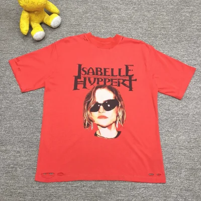 Balenciaga Short-Sleeved T-Shirt With Washed Pattern Red - etkick reps