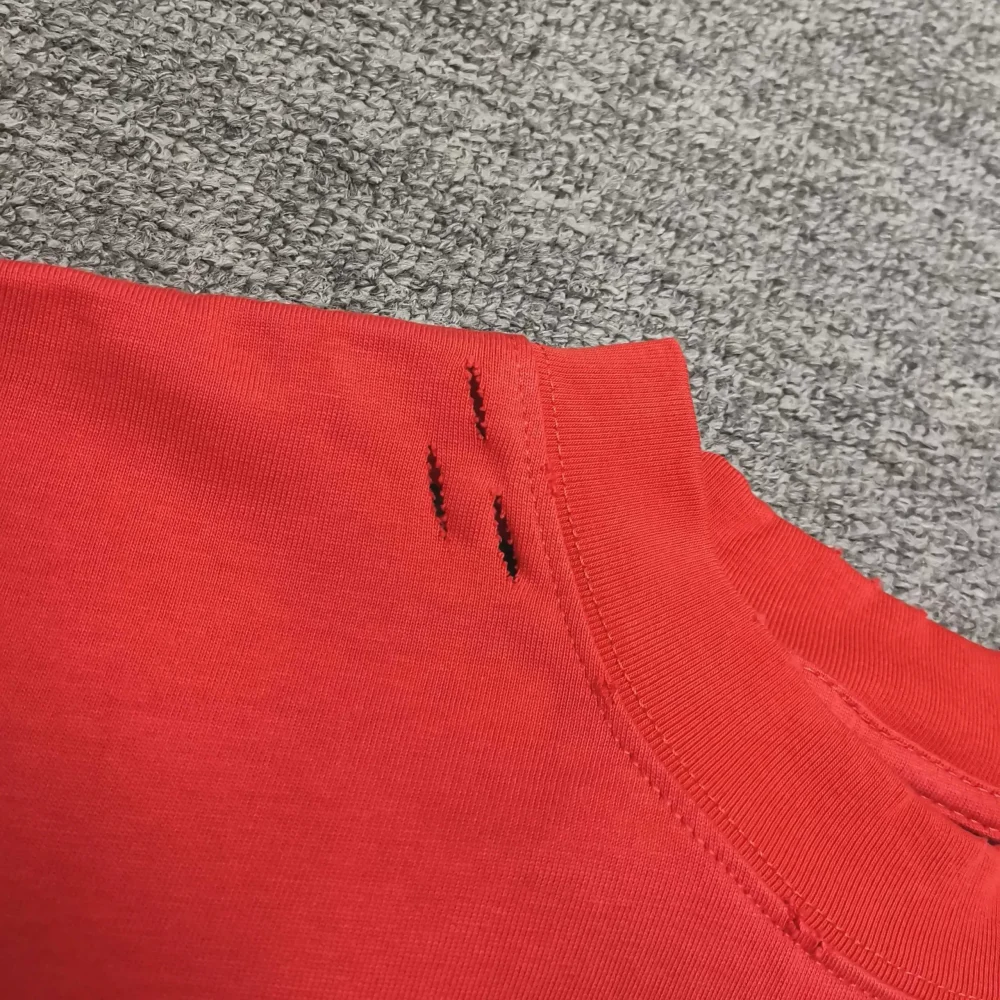 Balenciaga Short-Sleeved T-Shirt With Washed Pattern Red - etkick reps