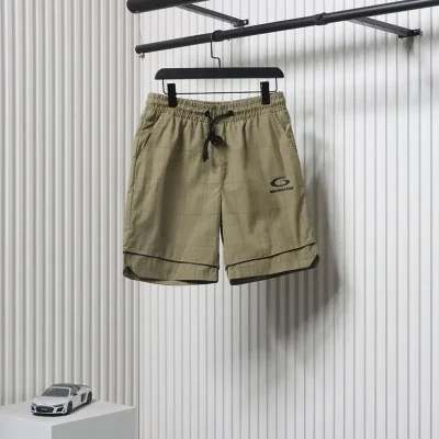 Balenciaga Shorts With Checked Lettering And Embroidery - etkick reps