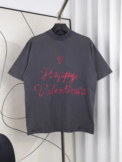 Balenciaga T-Shirt With Graffiti Logo For Valentine’s Day - etkick reps