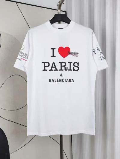 Balenciaga T-Shirt With Heart Graffiti Logo Print - etkick reps