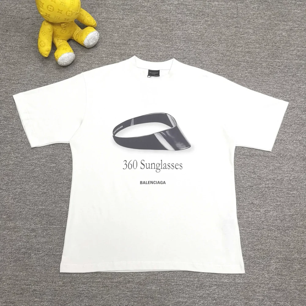 Balenciaga With Sunglasses Print On Front And Back T-Shirt - etkick reps