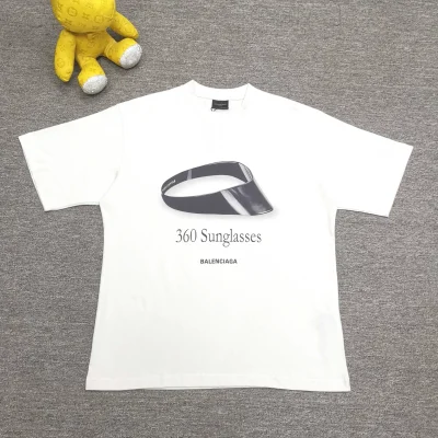 Balenciaga With Sunglasses Print On Front And Back T-Shirt - etkick reps