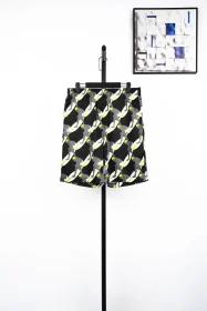 D10r Surfer Print Shorts Black And White Pants