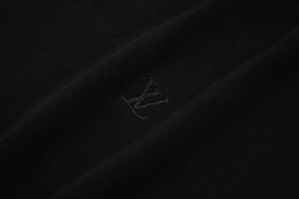 Jacquard Monogram Embroidery And Small Logo In Black Shirt - etkick reps