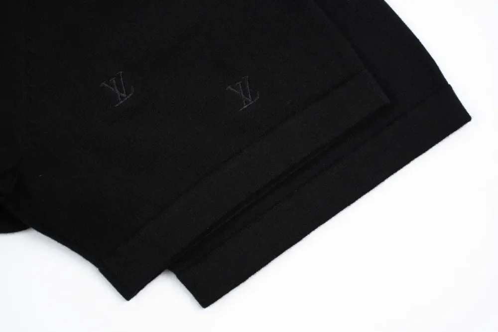 Jacquard Monogram Embroidery And Small Logo In Black Shirt - etkick reps