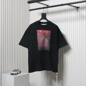 Off-White T-Shirt With Blurred Oil Painting Arrow Print