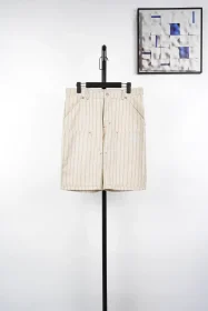 Shorts With Pocket Stripes And Letter D Red Line
