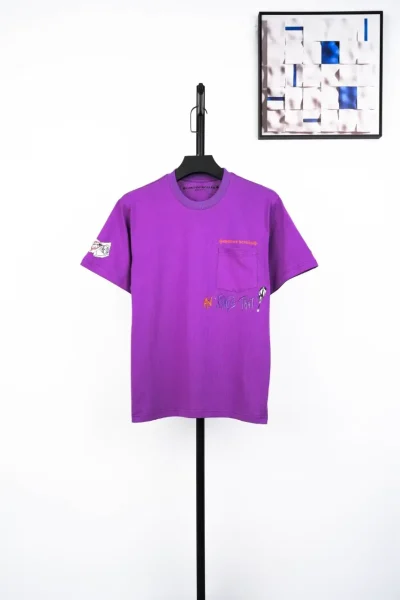 T-Shirt With Embroidery Print In Purple - etkick reps