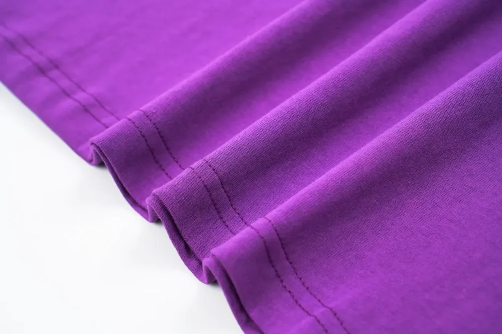T-Shirt With Embroidery Print In Purple - etkick reps