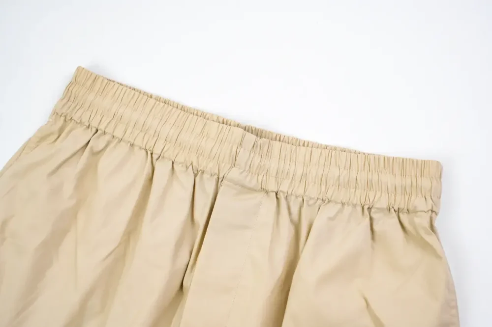 BU Corduroy Shorts With Signature Letters In Khaki - Image 4