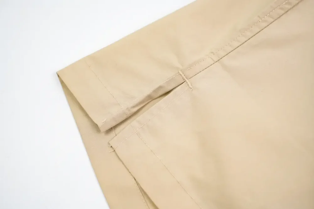 BU Corduroy Shorts With Signature Letters In Khaki - Image 6