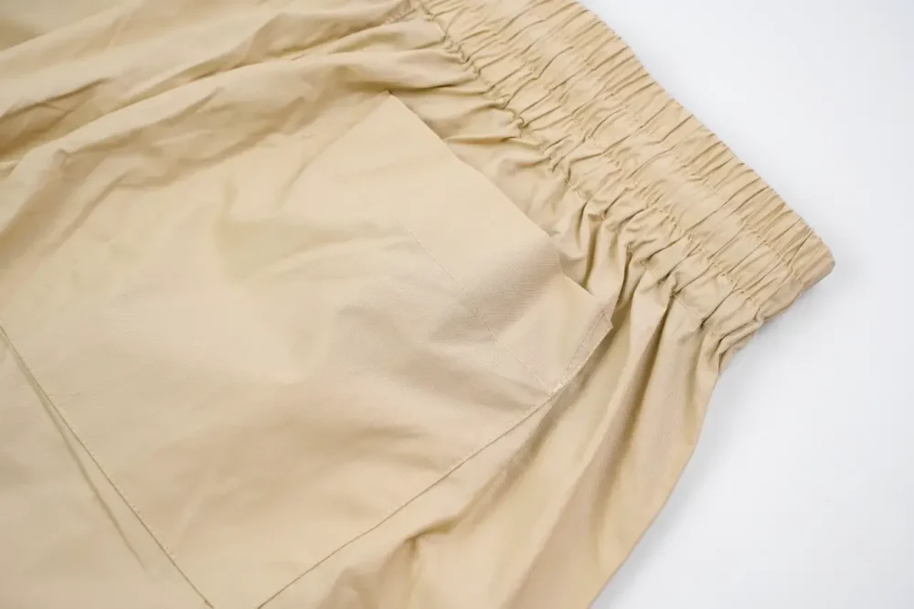 BU Corduroy Shorts With Signature Letters In Khaki - Image 7