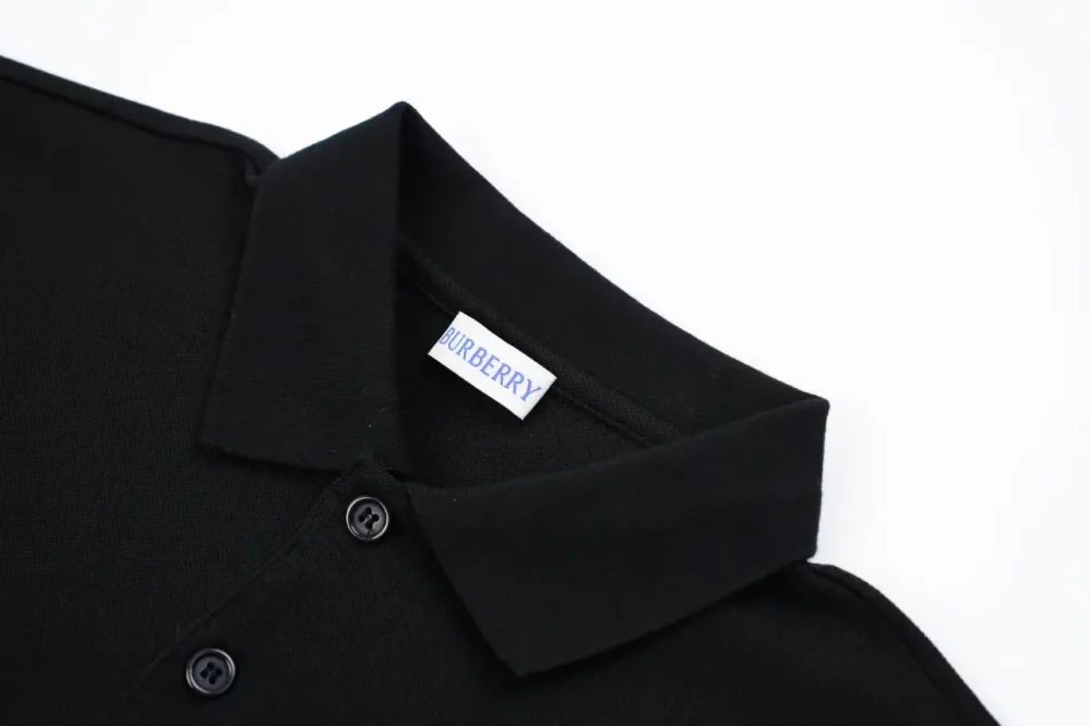 BU Oak Leaf Horse Embroidery Polo T-Shirt Black - Image 4