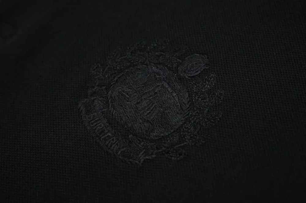 BU Oak Leaf Horse Embroidery Polo T-Shirt Black - Image 5