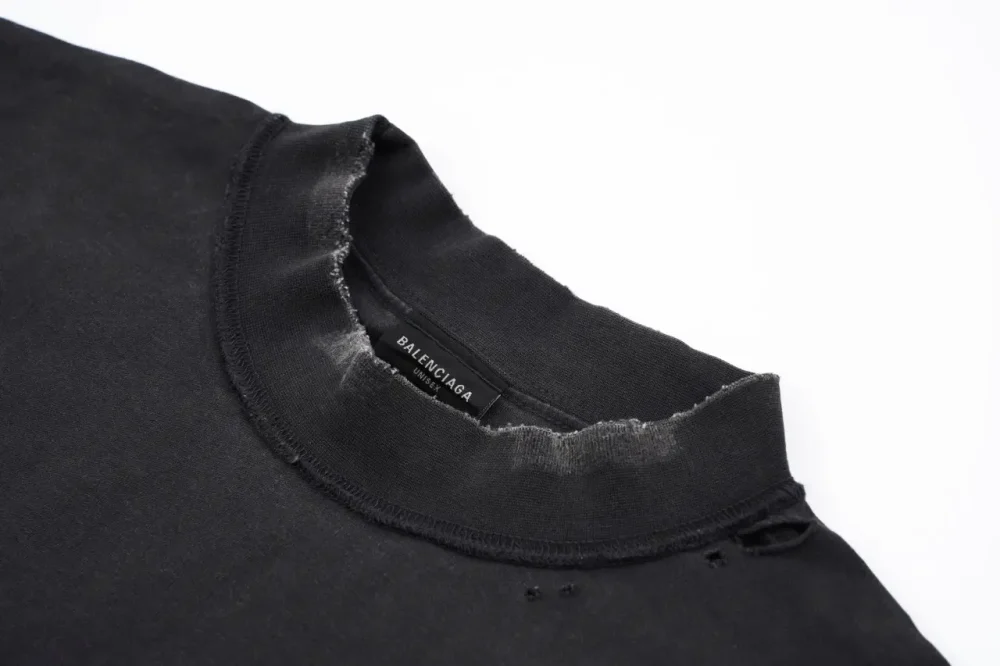 Balenciaga Coke Letter Destruction Double-Sided T-Shirt Black - Image 3