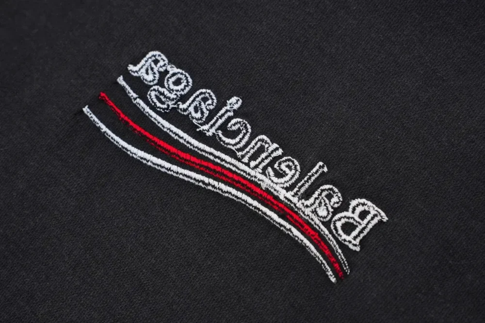 Balenciaga Coke Letter Destruction Double-Sided T-Shirt Black - Image 4