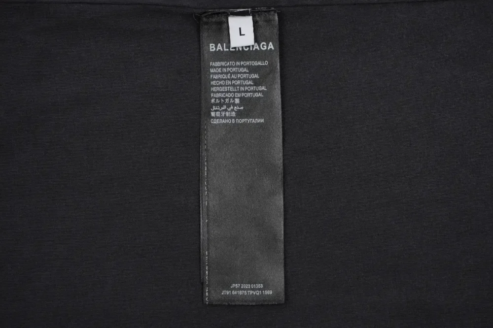 Balenciaga Coke Letter Destruction Double-Sided T-Shirt Black - Image 8