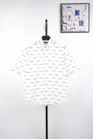Balenciaga Limited Edition Short-Sleeved Shirt With Letter Print In White