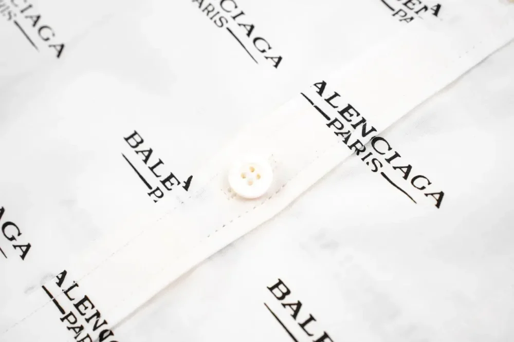 Balenciaga Limited Edition Short-Sleeved Shirt With Letter Print In White - Image 6