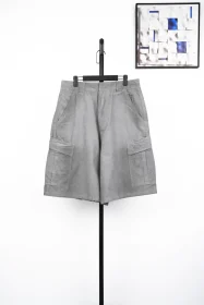 Balenciaga Loop Distressed Cargo Shorts Gray