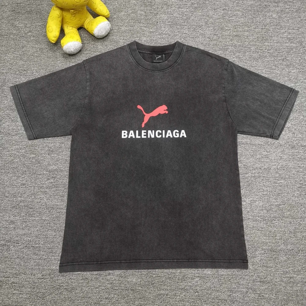 Balenciaga Puma Oversized T-Shirt in Faded Black - etkick reps