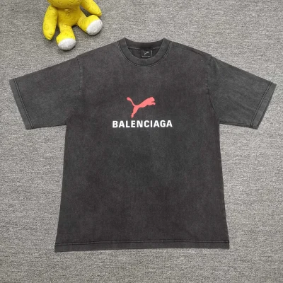 Balenciaga Puma Oversized T-Shirt in Faded Black - etkick reps