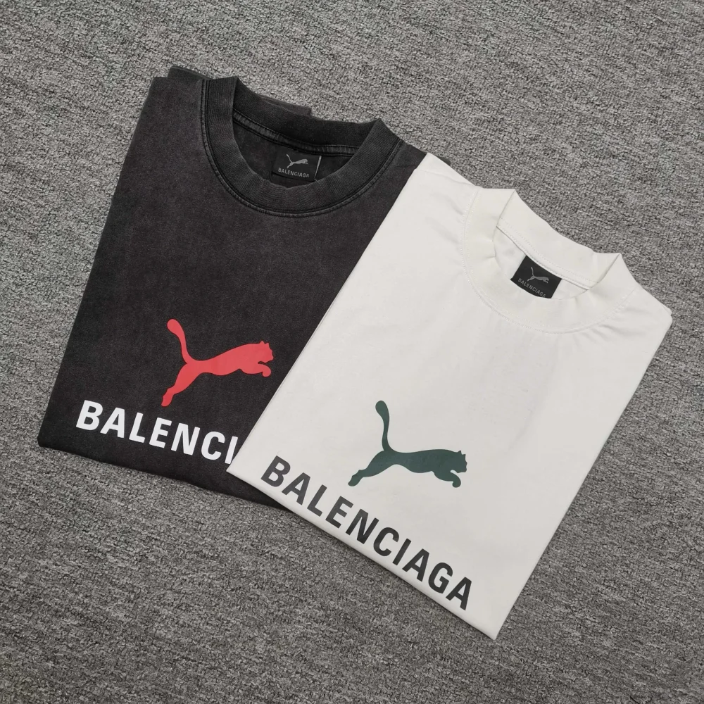 Balenciaga Puma Oversized T-Shirt in Faded Black - etkick reps