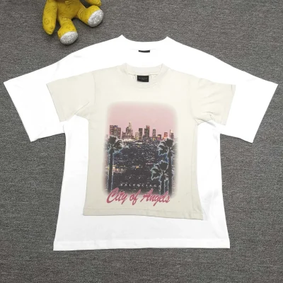 Balenciaga Round Neck Los Angeles Night View Shirt - etkick reps