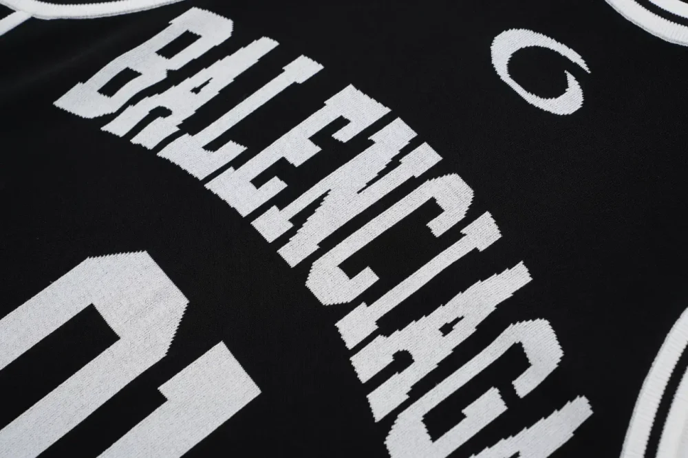 Balenciaga Sleeveless Knitted Vest Black And White - etkick reps